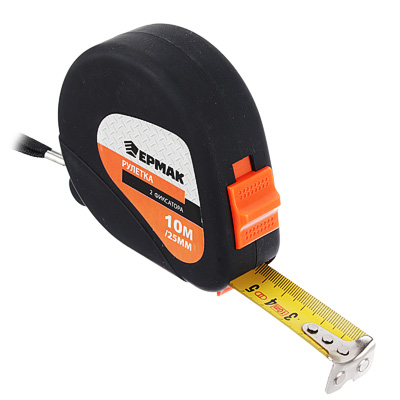 Рулетка 10м 2 фиксатора ЕРМАК /12