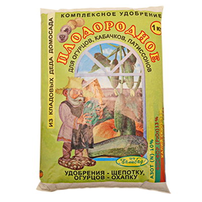 Удобрение Плодородное для ОГУРЦОВ, КАБАЧКОВ, ПАТИССОНОВ 1кг