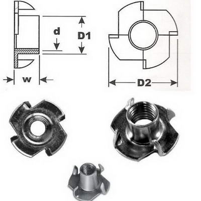 Гайка DIN 1624 М5 врезная по дереву