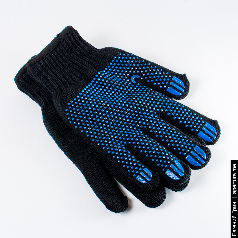 Перчатки трикотажные ЗИМНИЕ черные 7 -ми нитка, 7,5 класс /200