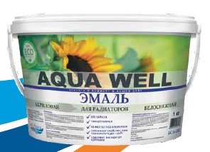 Эмаль д/радиаторов 1кг/6шт AQUA WELL акрилов.матов.от грибка по дер бет кирп