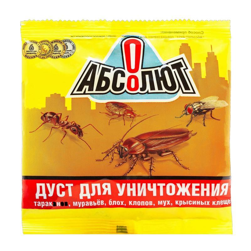 Дуст Абсолют д/уничтожения тараканов, муравьев и пр.100 г в пакете АДП100/50