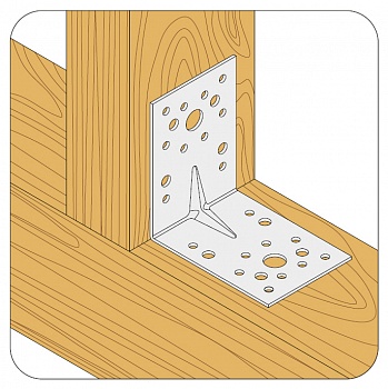 Крепежный уголок усиленный 70х70х55x2,0 мм (упак 20шт) /1