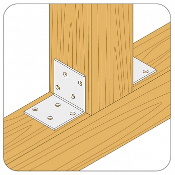 Крепежный уголок равносторонний 100х100х80x2,0 мм (упак 20шт) /1