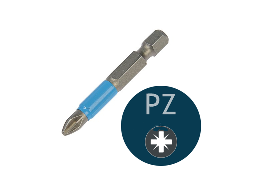 Бита PZ 2x50 мм (сталь S2) намагниченные с насечками Bohrer Taiwan Type ...