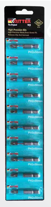 Бита PH 2x50 мм  магнитные (Tin покрыт.,сталь S2) Ritter WP /1-10