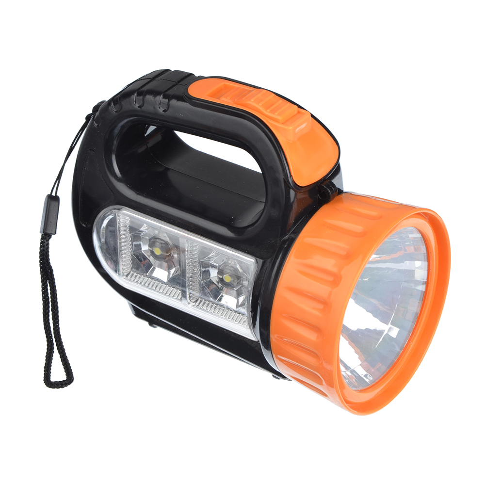 Фонарь Чингисхан  1 LED + 2 LED, 1+2 ВТ, 3XАА, 12Х10Х5см, пластик
