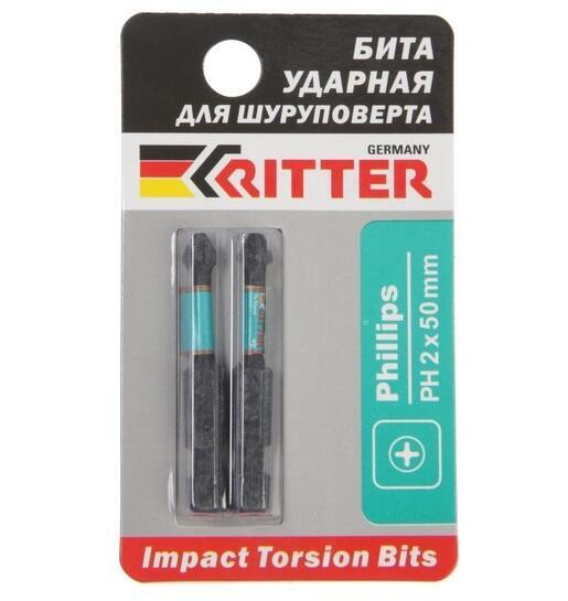 Бита PH 2x50 мм Torsion  магнитные (Tсталь S2) Ritter Impast (в упак 2шт) /упак