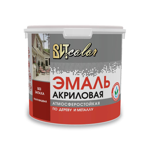 Эмаль акриловая красная RAL 3020 п/глянц. 1,0кг/6шт ВИТcolor 