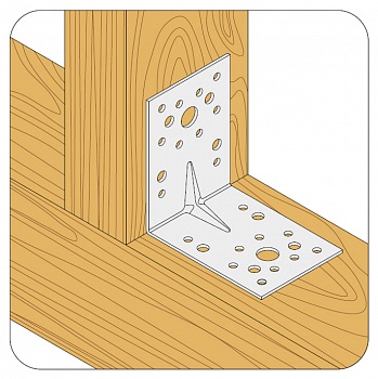 Крепежный уголок усиленный 90х90х35x2,0 мм 