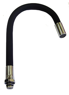 Излив д/кухни гибкий силиконовый ORTA 50см черный/1-50